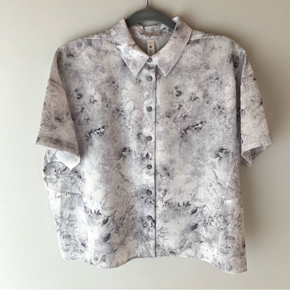 LULULEMON Women's Full Day Ahead Short Sleeve Shirt Aquila Rhino Gray 6